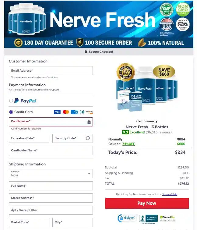 Nerve Fresh Nerve Fresh Order Page